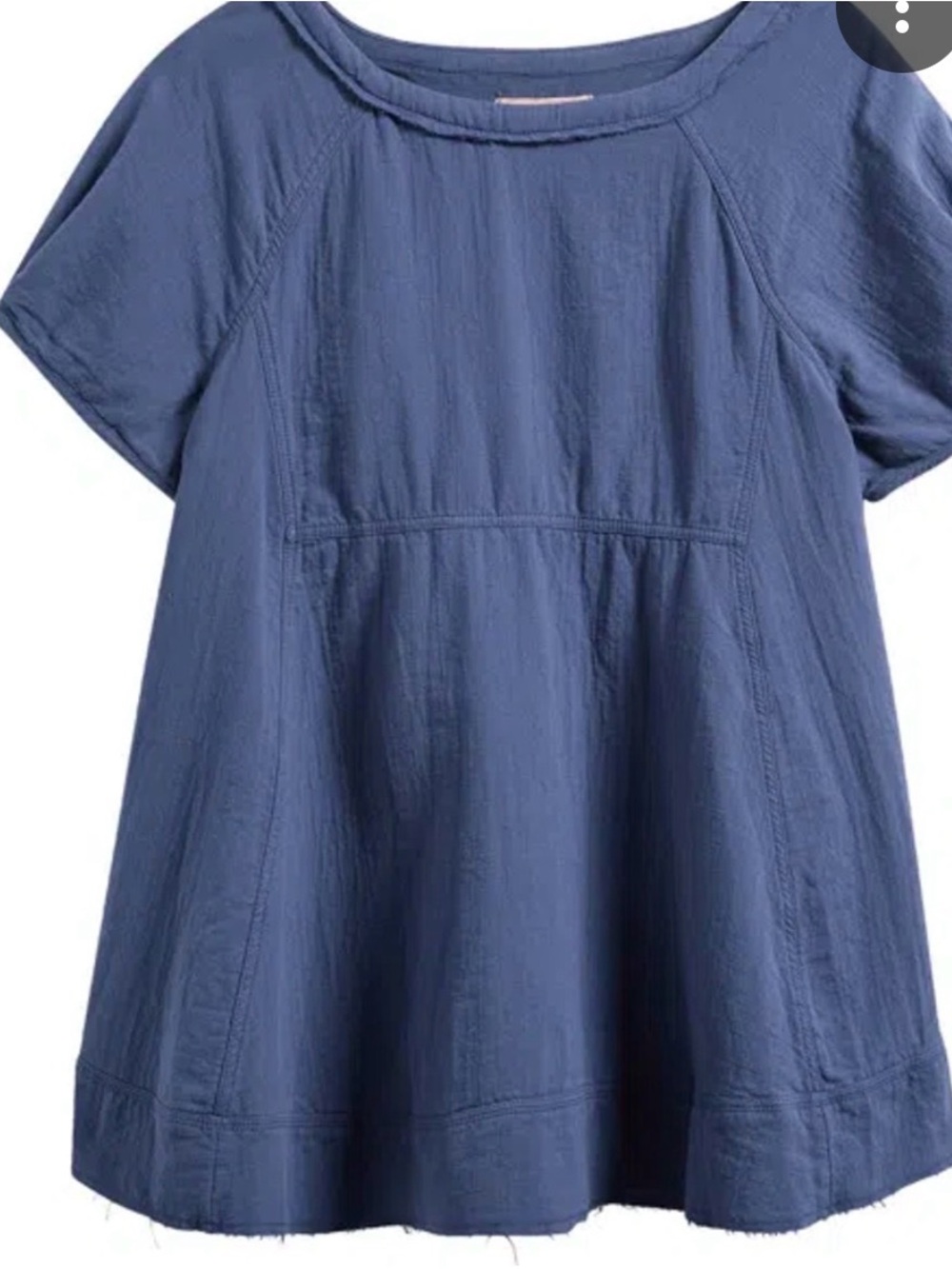 Blue Short Sleeve A-Line Tunic Top